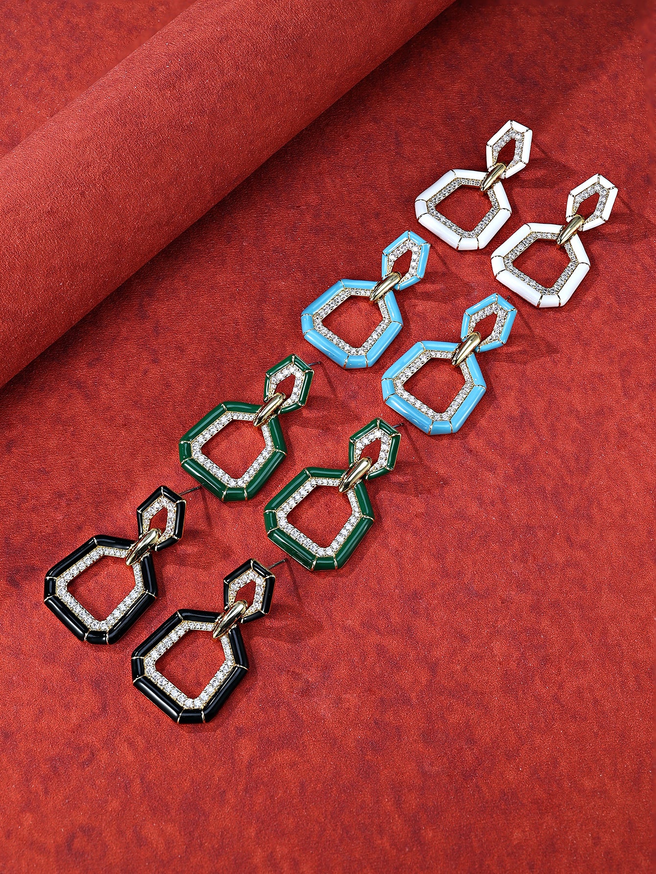 Sterling Silver Knot Earrings with Zircon Vintage Geometric Design Platinum Plated for Women-Anniversary Gift