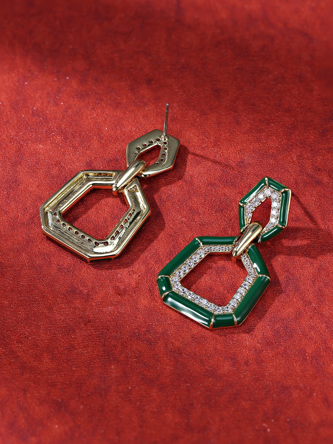 Sterling Silver Knot Earrings with Zircon Vintage Geometric Design Platinum Plated for Women-Engagement Wedding Anniversary Gift