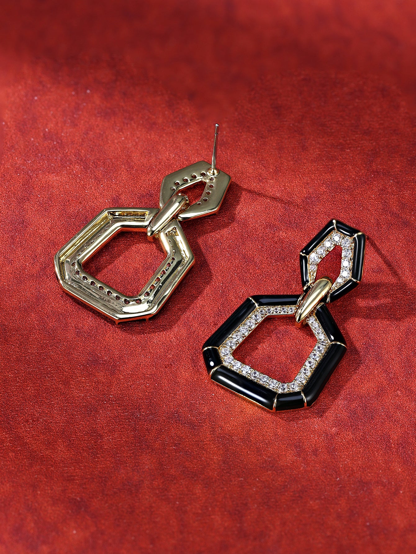 Sterling Silver Knot Earrings with Zircon Vintage Geometric Design Platinum Plated for Women-Anniversary Gift